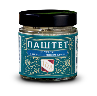Паштет из  трески с икрой и мясом краба 170гр.