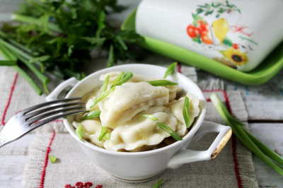Вареники картофель грибы/Handmade potato with mashroom raviolli