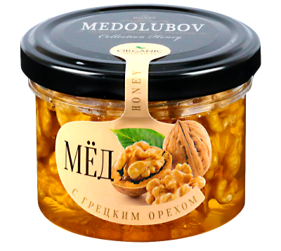 Медовый десерт с грецким орехом Медолюбов 250 мл