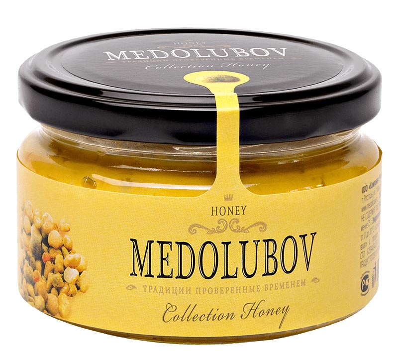 Крем-мед "С пыльцой", Медолюбов, 250 гр