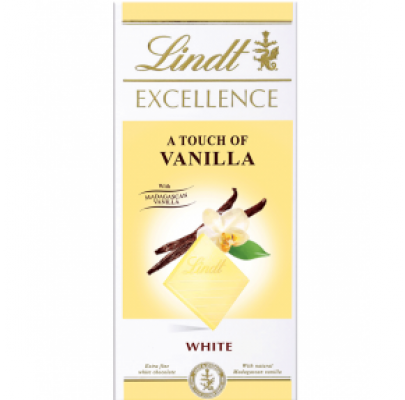 Шоколад LINDT EXCELLENCE (Экселленс), БЕЛЫЙ с ВАНИЛЬЮ, 100 гр.