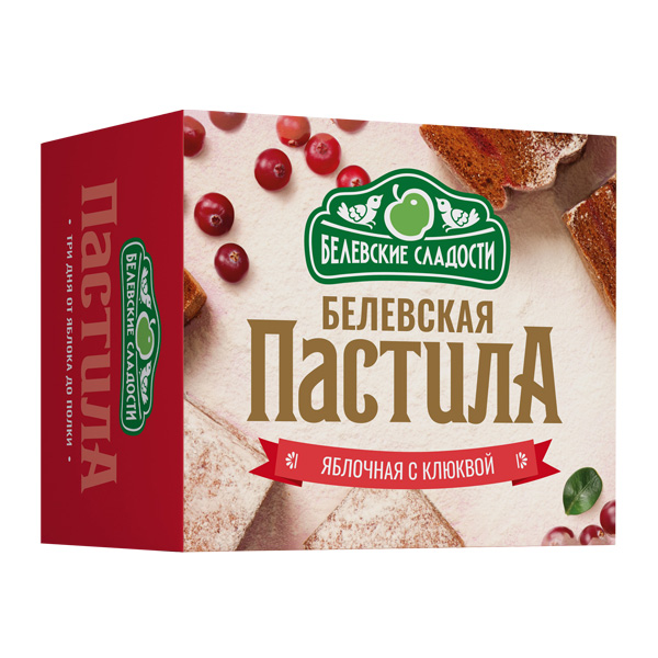 Белёвская ПАСТИЛА "Яболчная с клюквой", 175 гр