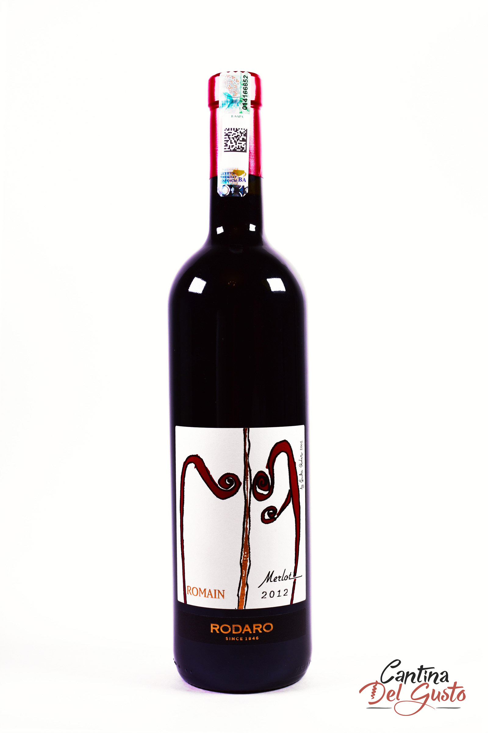Родаро Красное сухое вино Merlot Romain Rodaro, DOP, 100% Merlot, 2012, 14,5%, 0,750