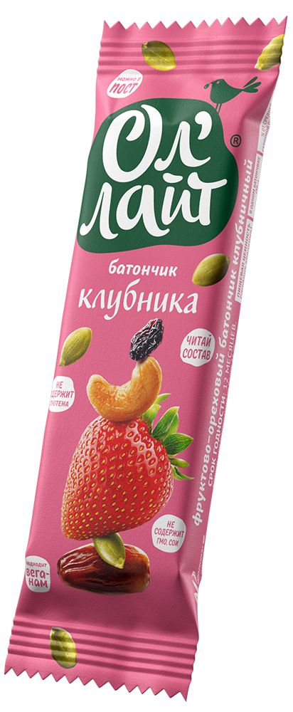 Батончик ОЛ ЛАЙТ, клубничный, 30 гр./All Light strawberry 30 g sweet bar