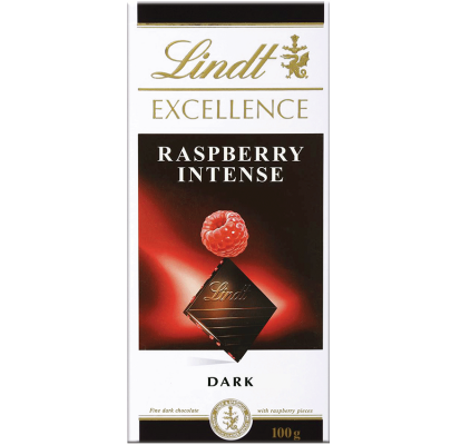 Шоколад LINDT EXCELLENCE (Экселленс), МАЛИНА, 100 гр