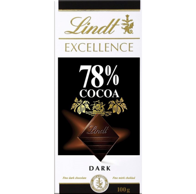Шоколад LINDT EXCELLENCE (Экселленс), 78% КАКАО, 100 гр.