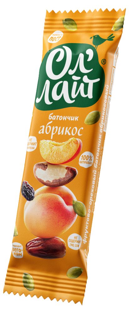 Батончик ОЛ ЛАЙТ, абрикосовый, 30 гр./All Light apricot 30 g sweet bar