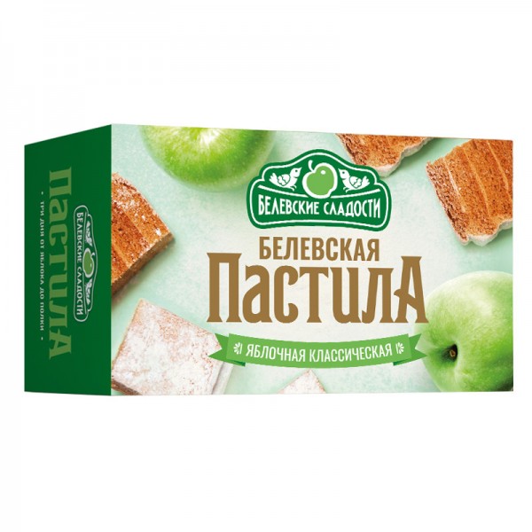 Белёвская ПАСТИЛА "Яблочная классическая", БЕЗ сахара, 250 гр